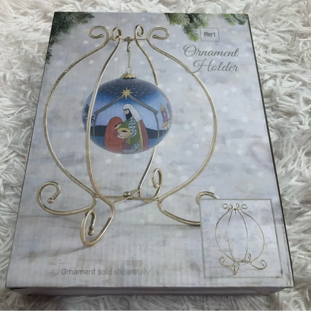 Pier 1 Single Gold Ornament Stand Holder